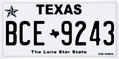 TX license plate BCE9243