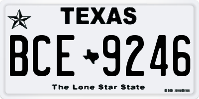 TX license plate BCE9246