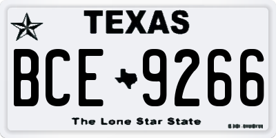 TX license plate BCE9266