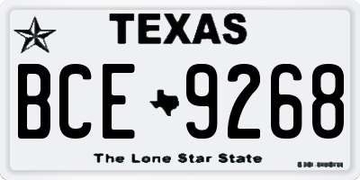 TX license plate BCE9268