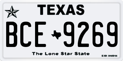 TX license plate BCE9269