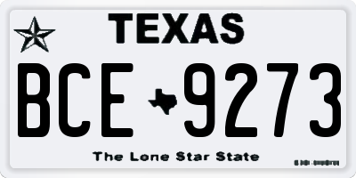 TX license plate BCE9273