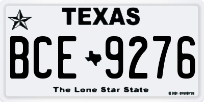 TX license plate BCE9276
