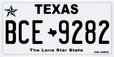 TX license plate BCE9282