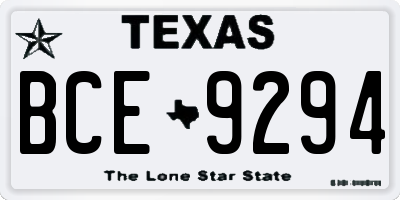 TX license plate BCE9294