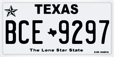 TX license plate BCE9297