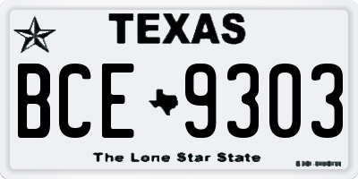 TX license plate BCE9303