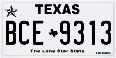 TX license plate BCE9313