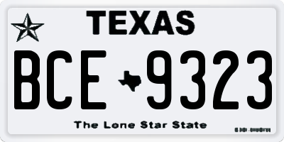 TX license plate BCE9323