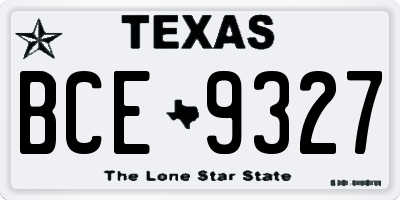 TX license plate BCE9327