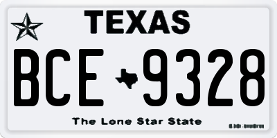 TX license plate BCE9328