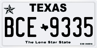 TX license plate BCE9335