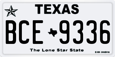 TX license plate BCE9336