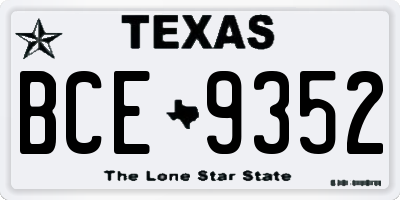 TX license plate BCE9352