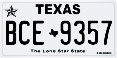 TX license plate BCE9357