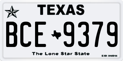 TX license plate BCE9379
