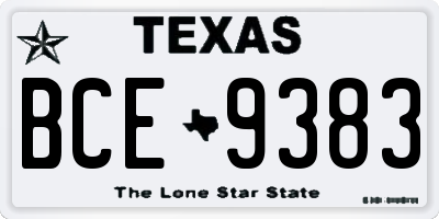 TX license plate BCE9383