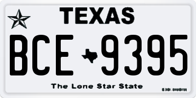TX license plate BCE9395
