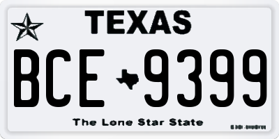 TX license plate BCE9399
