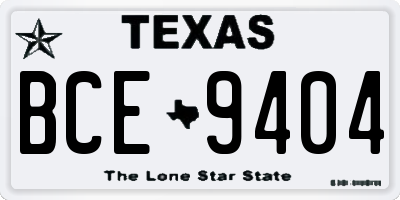 TX license plate BCE9404