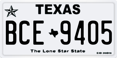 TX license plate BCE9405
