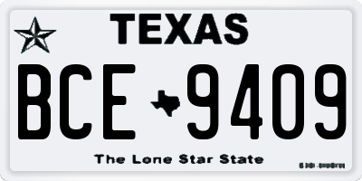 TX license plate BCE9409