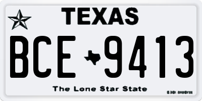 TX license plate BCE9413