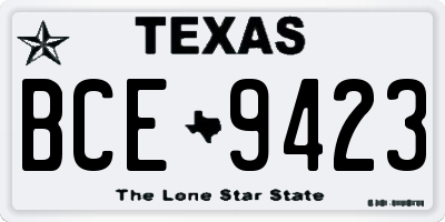 TX license plate BCE9423