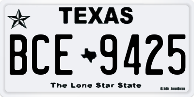 TX license plate BCE9425