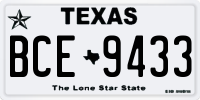 TX license plate BCE9433