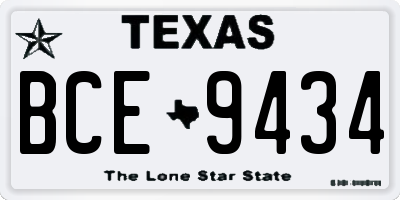 TX license plate BCE9434
