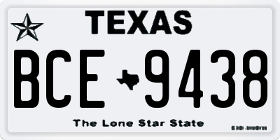 TX license plate BCE9438