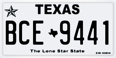 TX license plate BCE9441