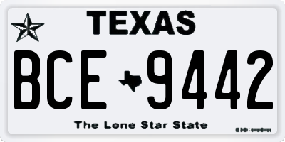 TX license plate BCE9442