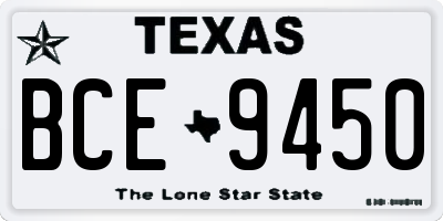 TX license plate BCE9450