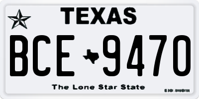 TX license plate BCE9470
