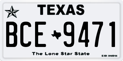 TX license plate BCE9471