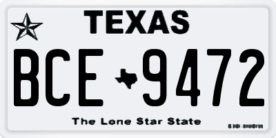 TX license plate BCE9472