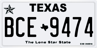 TX license plate BCE9474