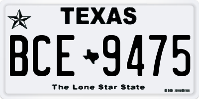 TX license plate BCE9475