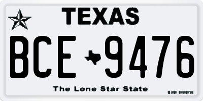 TX license plate BCE9476
