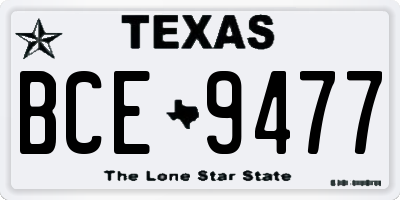 TX license plate BCE9477
