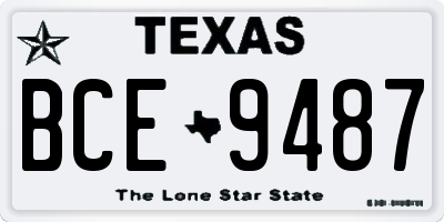 TX license plate BCE9487