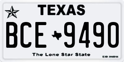 TX license plate BCE9490
