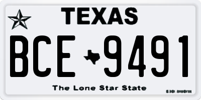 TX license plate BCE9491