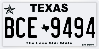 TX license plate BCE9494
