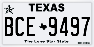 TX license plate BCE9497