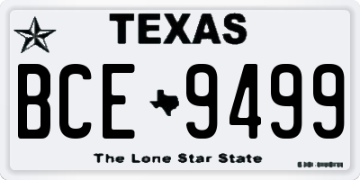 TX license plate BCE9499