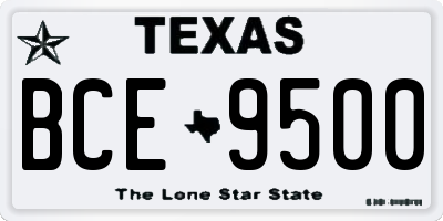 TX license plate BCE9500