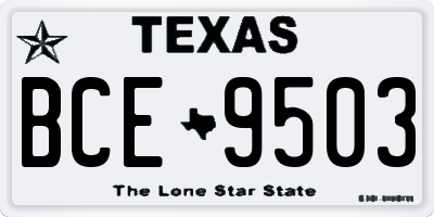 TX license plate BCE9503